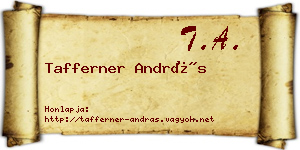Tafferner András névjegykártya